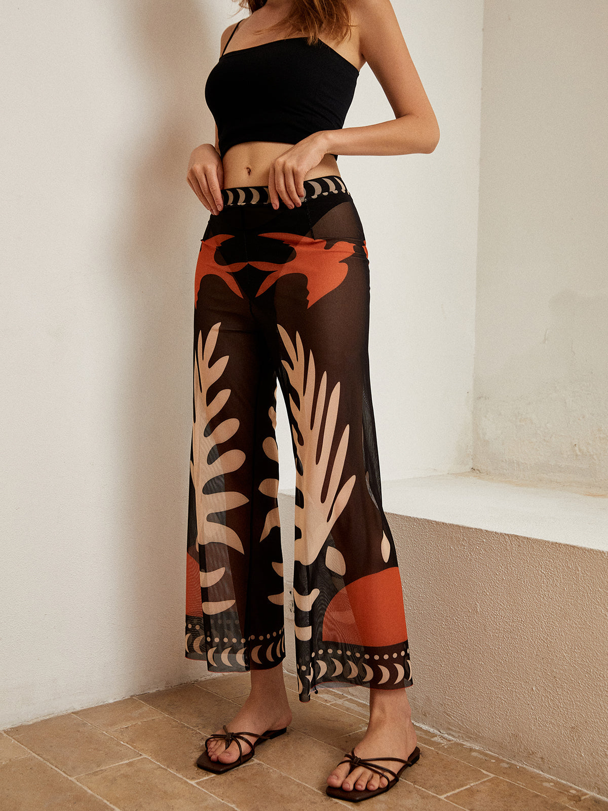 Mesh Wide-Leg Pants | Sienna