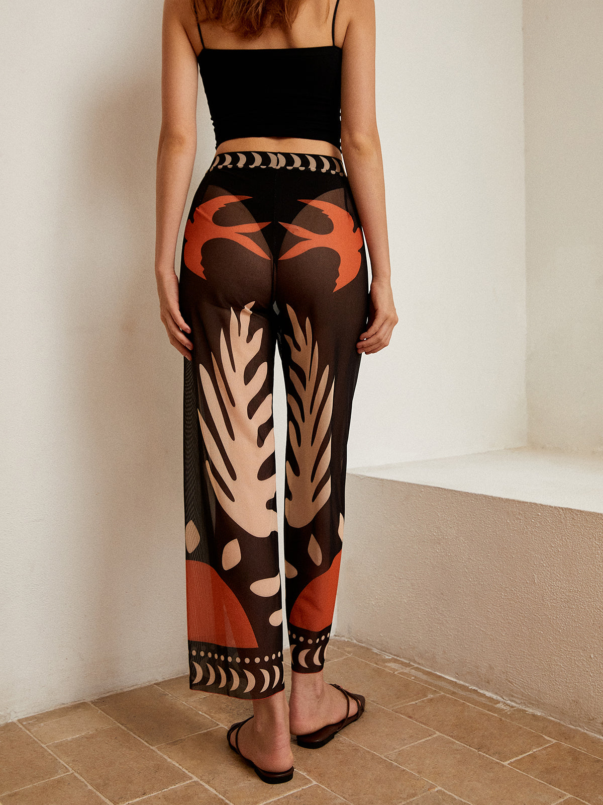 Mesh Wide-Leg Pants | Sienna