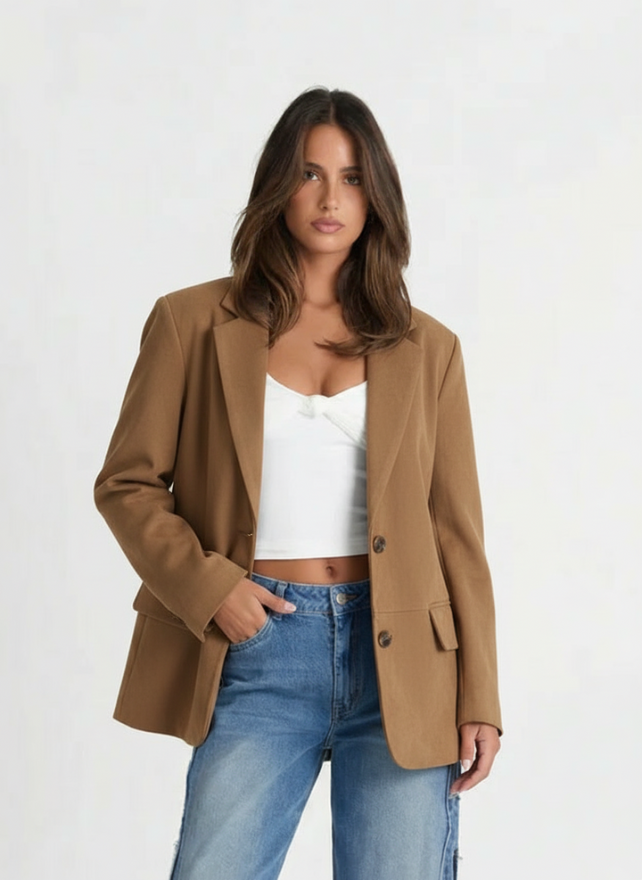 Blair | Women's Single Breasted Notch Lapel Suede Blazer