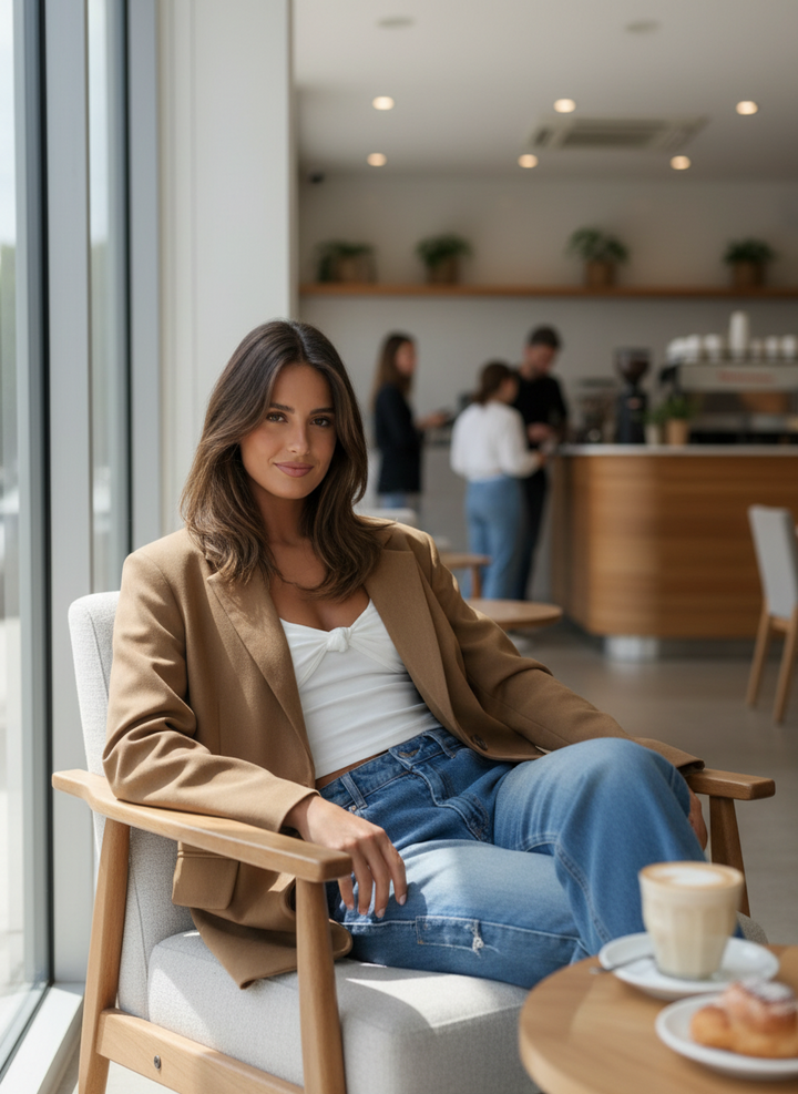 Blair | Women's Single Breasted Notch Lapel Suede Blazer 1