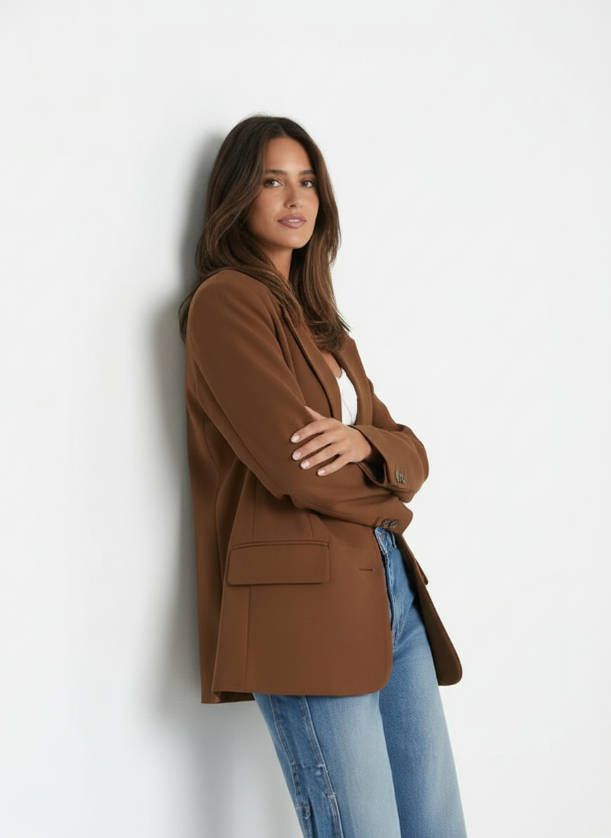 Blair | Women's Single Breasted Notch Lapel Suede Blazer 4