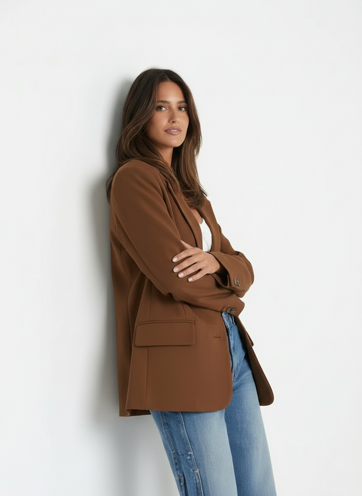 Blair | Women's Single Breasted Notch Lapel Suede Blazer 4