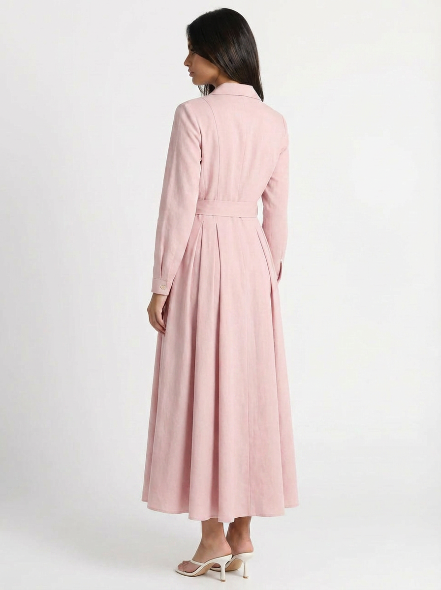 Blake | Women's Belted Long Sleeve Blazer Maxi Dress 2