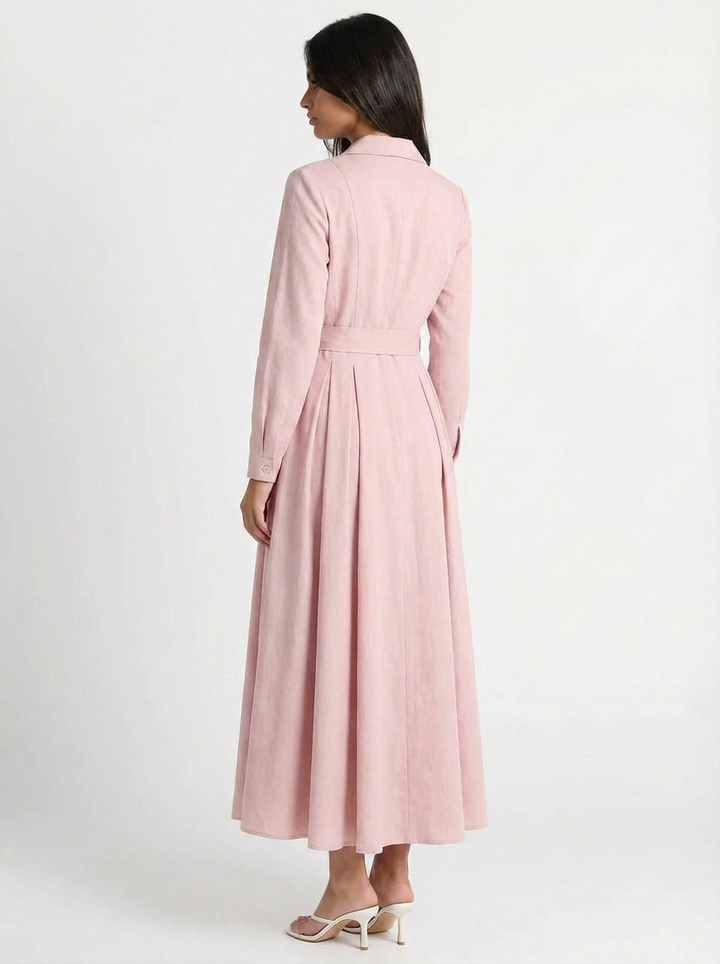 Blake | Women's Belted Long Sleeve Blazer Maxi Dress 2