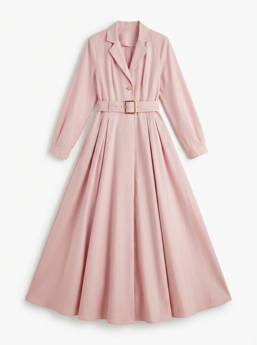 Blake | Women's Belted Long Sleeve Blazer Maxi Dress 3