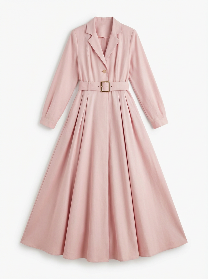Blake | Women's Belted Long Sleeve Blazer Maxi Dress 3