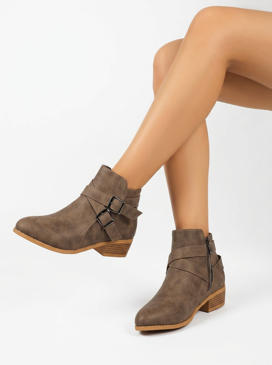 Bondi | Women's Comfort Ankle Boots with Buckle Straps