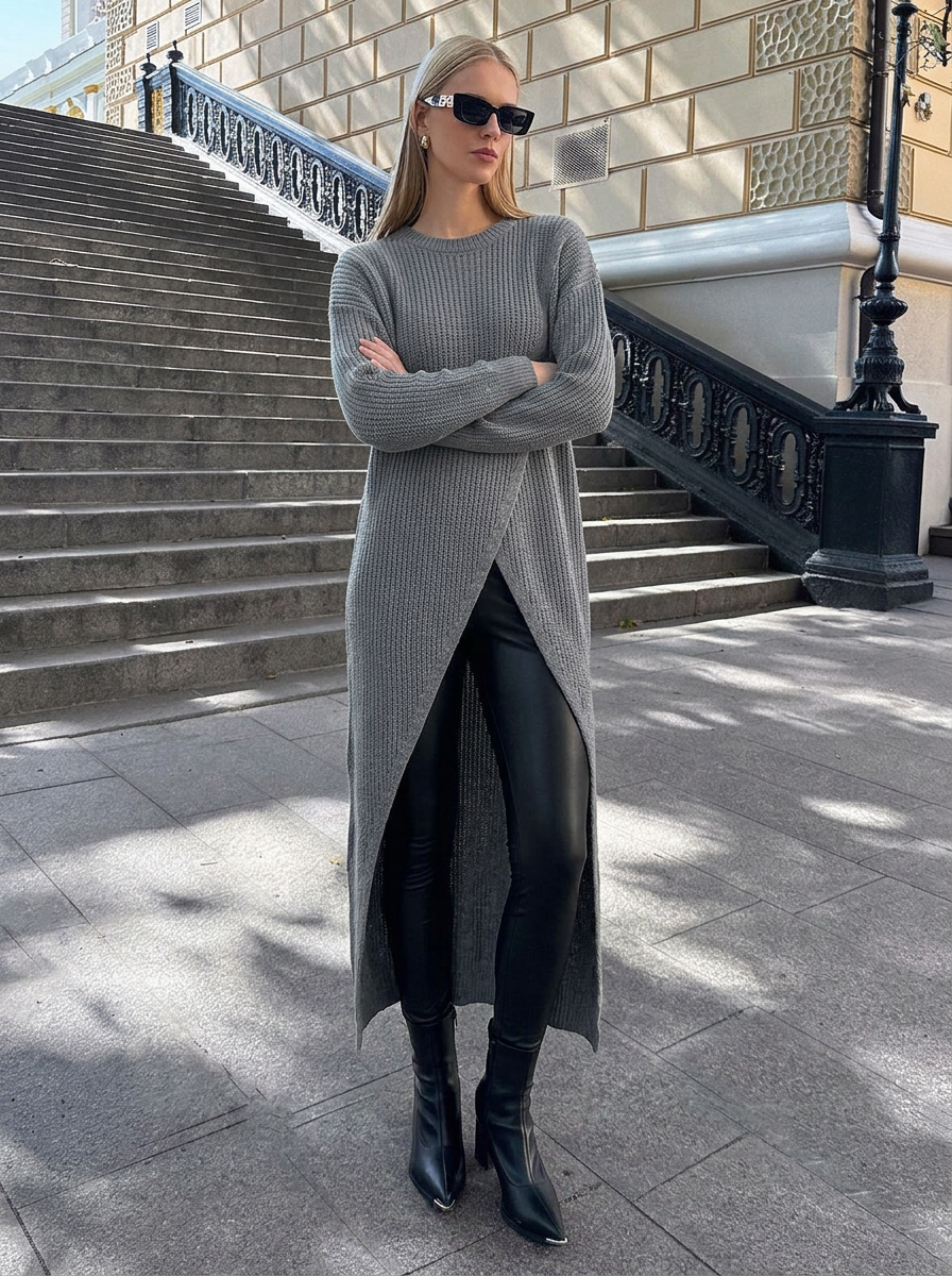 Bondi | Women's Knit Winter Dress Long Sleeve Maxi