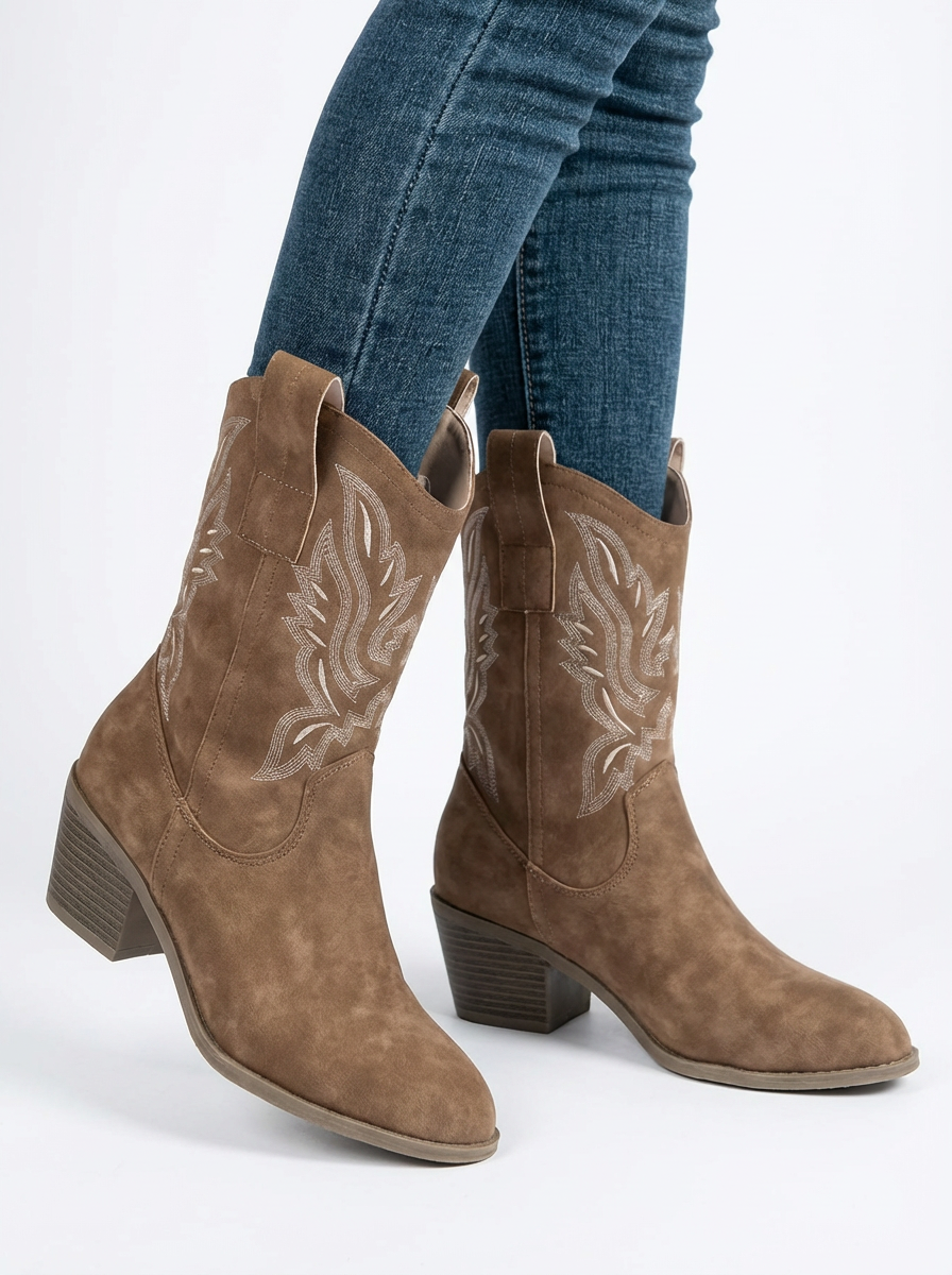 Bonnie | Women's Embroidered Block Heel Western Boots