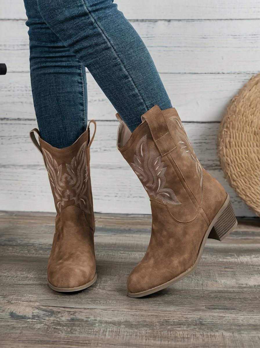 Bonnie | Women's Embroidered Block Heel Western Boots 1