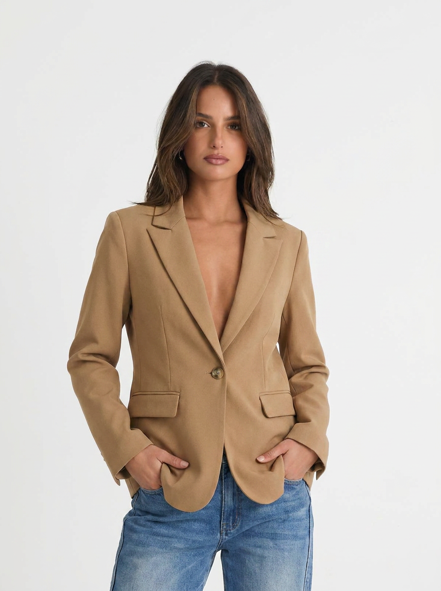 Brenda | Women's Beige Office Blazer