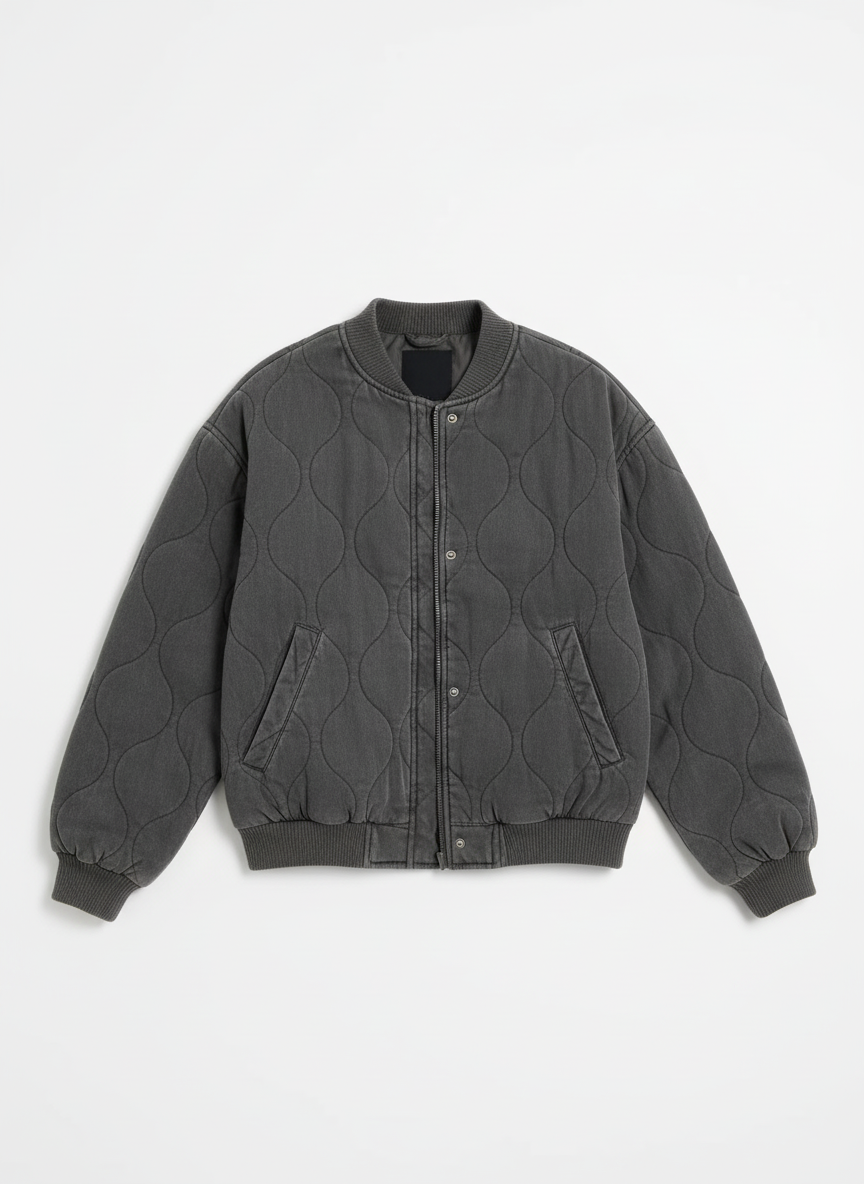 Brooke | Women's Quilted Oversized Zip Up Bomber Jacket 3
