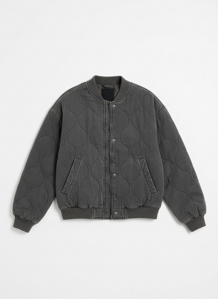 Brooke | Women's Quilted Oversized Zip Up Bomber Jacket 3