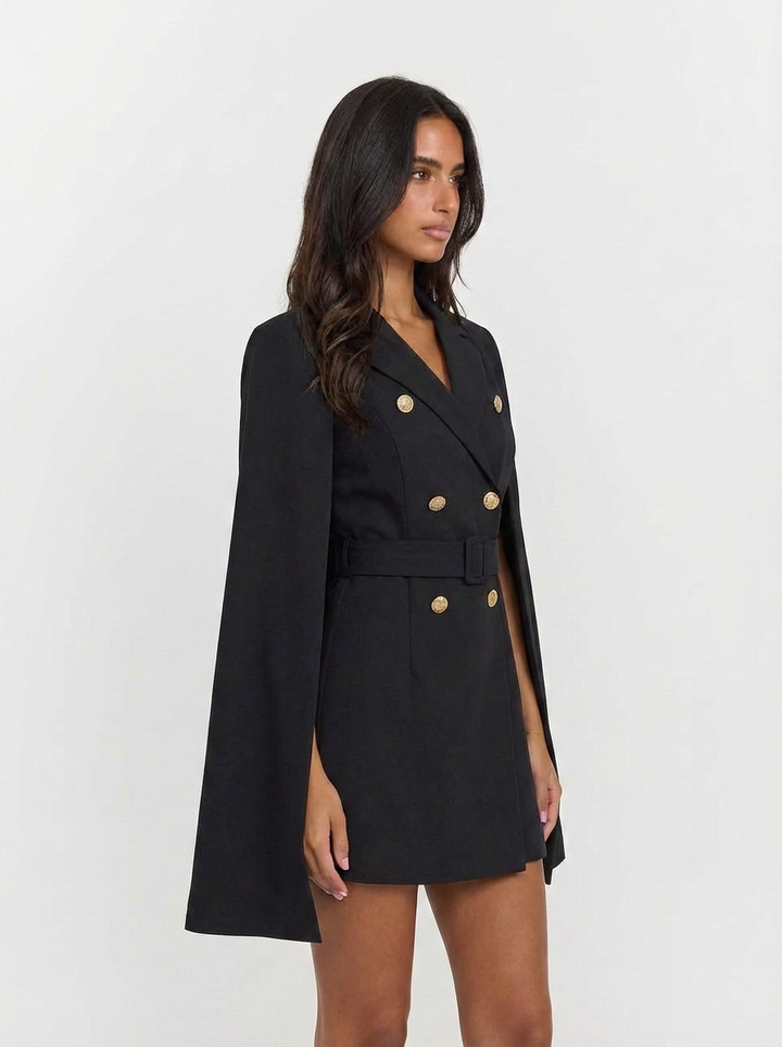 Camille | Women's Cape Sleeve Double Breasted Blazer Dress 2