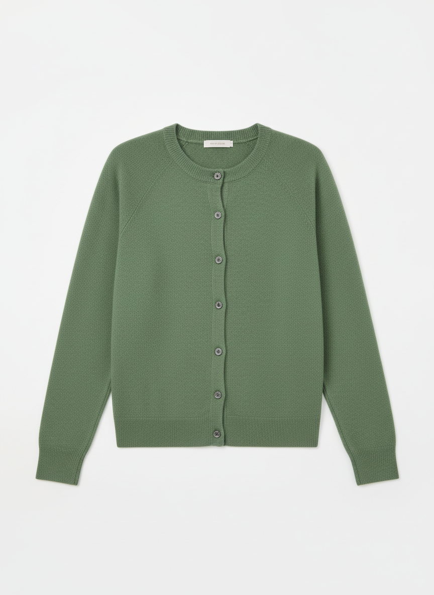 Cara | Women's Crew Neck Knit Button Front Cardigan 3