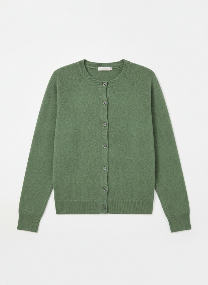 Cara | Women's Crew Neck Knit Button Front Cardigan 3