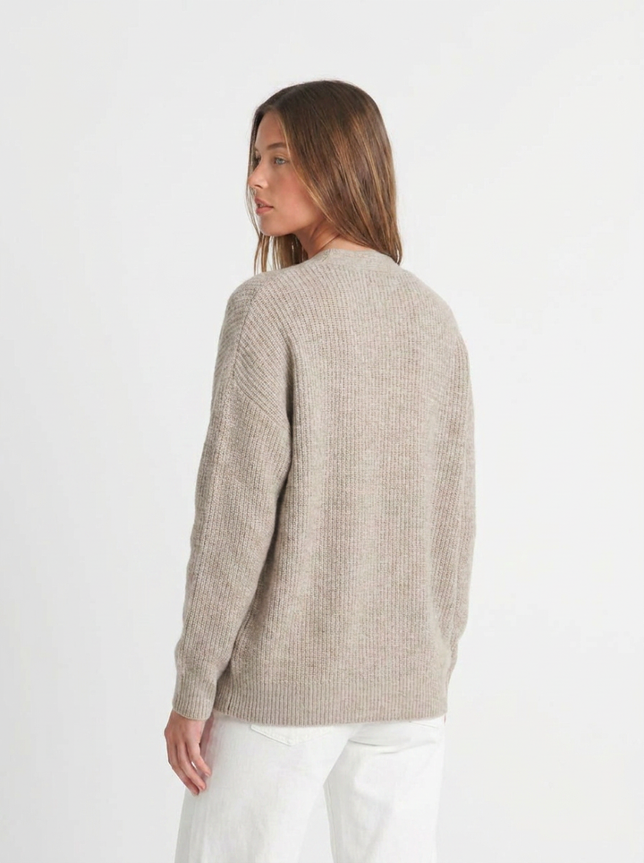 Carla | Women's V-Neck Ribbed Cashmere Cardigan 2
