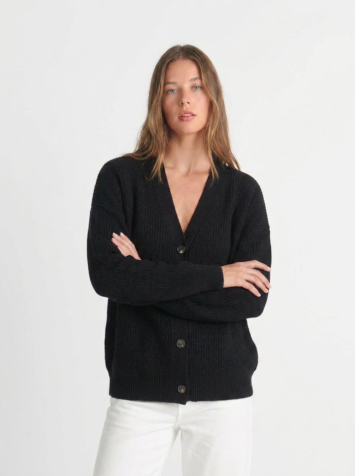 Carla | Women's V-Neck Ribbed Cashmere Cardigan 5