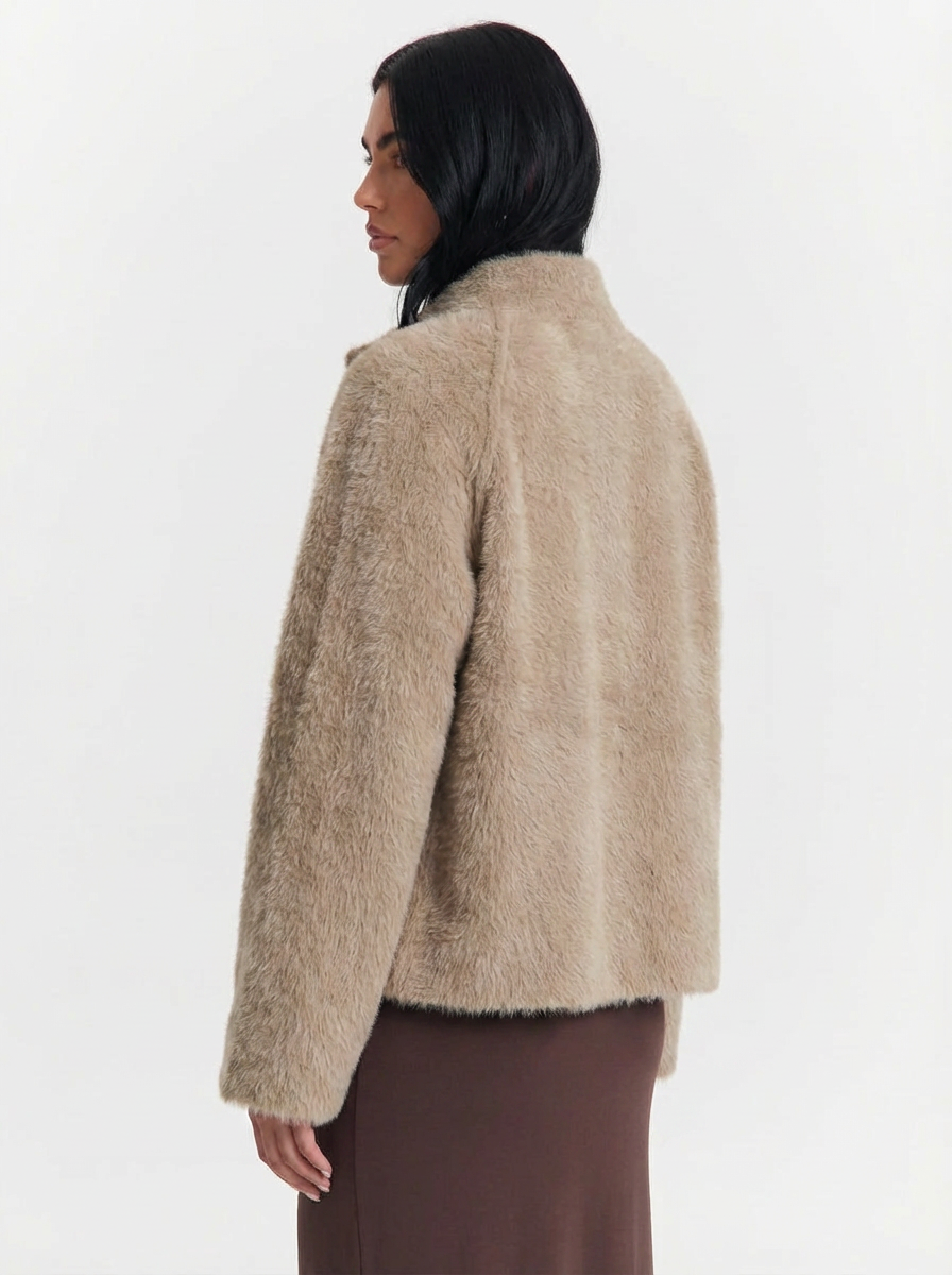 Cassidy | Women's Collarless  Cropped Knit Coat 2