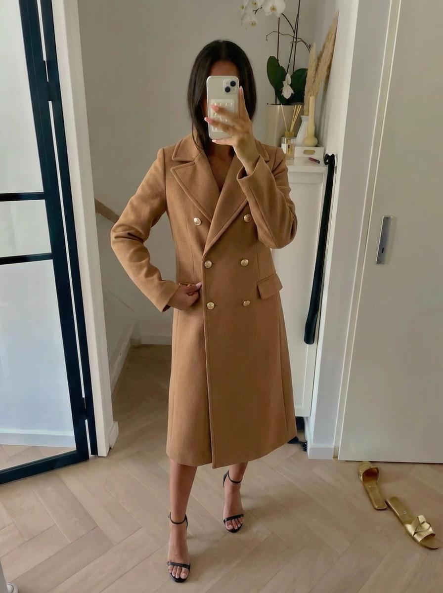 Celeste | Women's Double Breasted Longline Coat 1