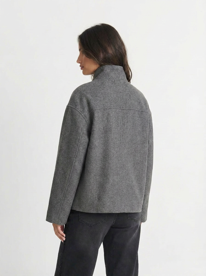 Celeste | Women's Stand Collar Double Breasted Wool Coat 2