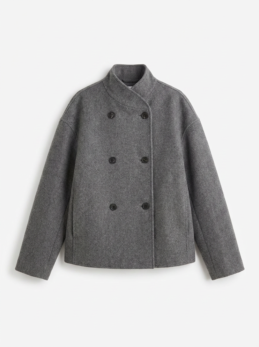 Celeste | Women's Stand Collar Double Breasted Wool Coat 3