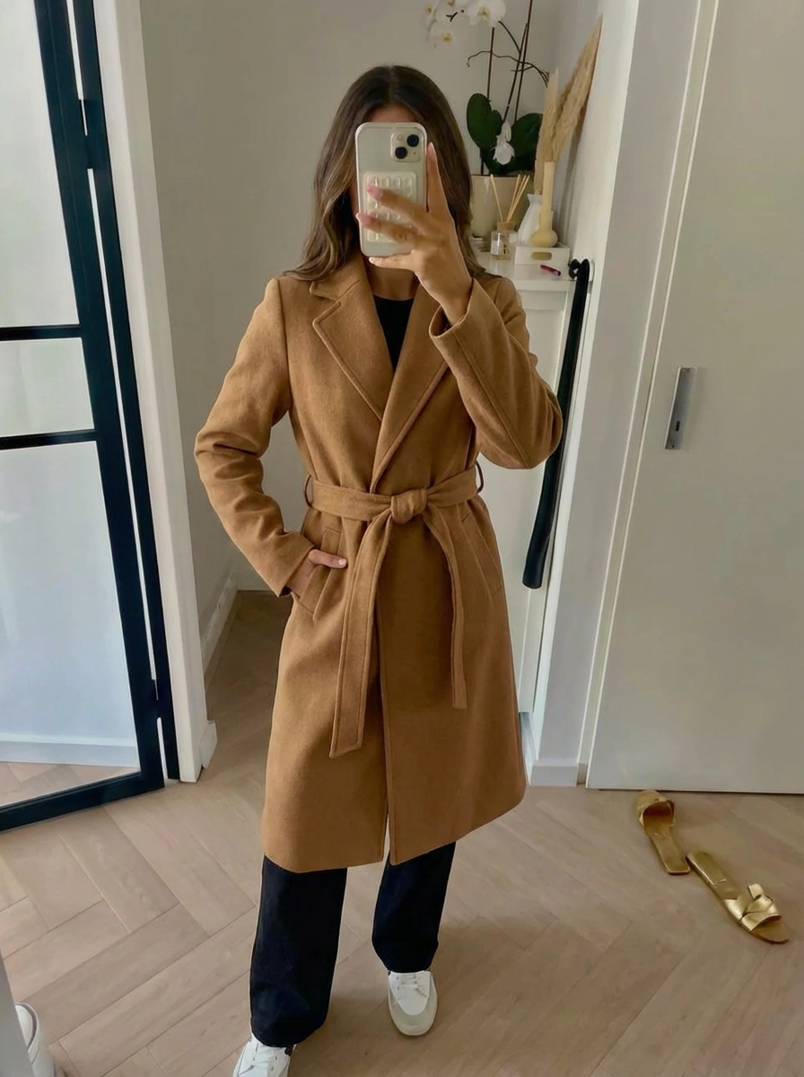 Celia | Women's Longline Belted Wrap Coat 1