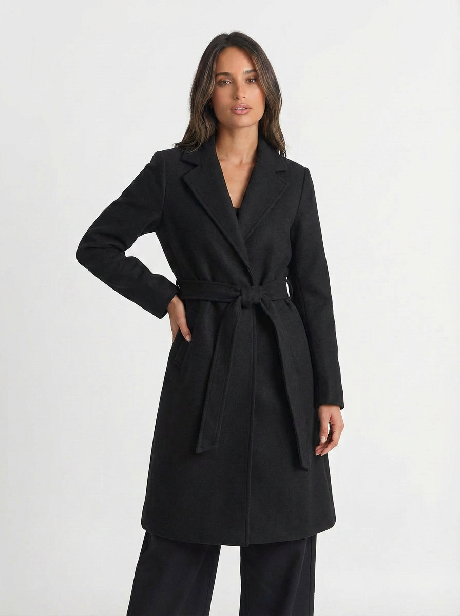 Celia | Women's Longline Belted Wrap Coat 4