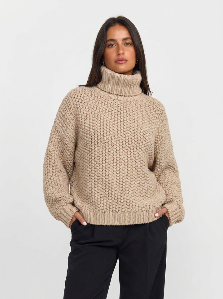 Charlotte | Chunky Knit Oversized Turtleneck Jumper