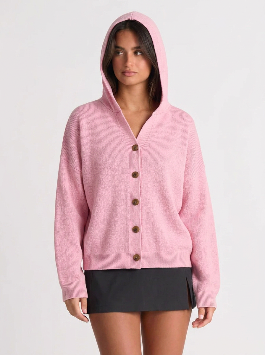 Charlotte | Women's Hooded Button Cardigan