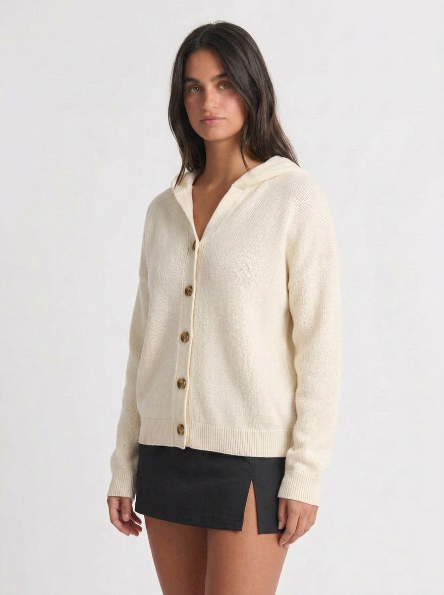Charlotte | Women's Hooded Button Cardigan