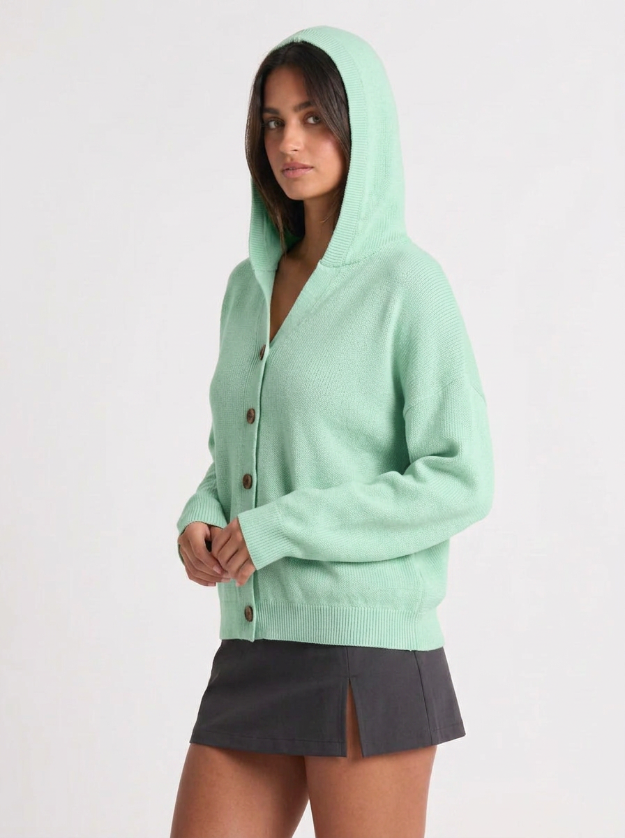 Charlotte | Women's Hooded Button Cardigan