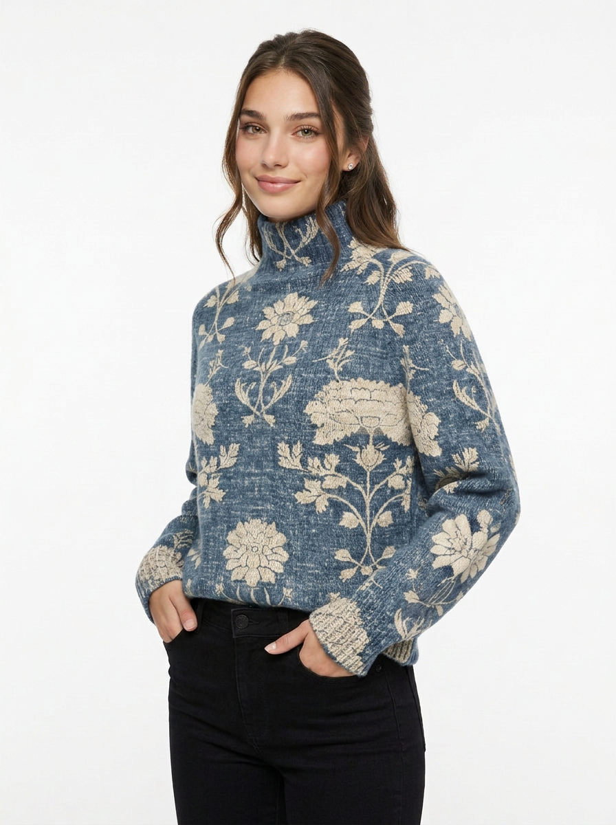Chloe | Women's Embroidered Turtleneck Jumper