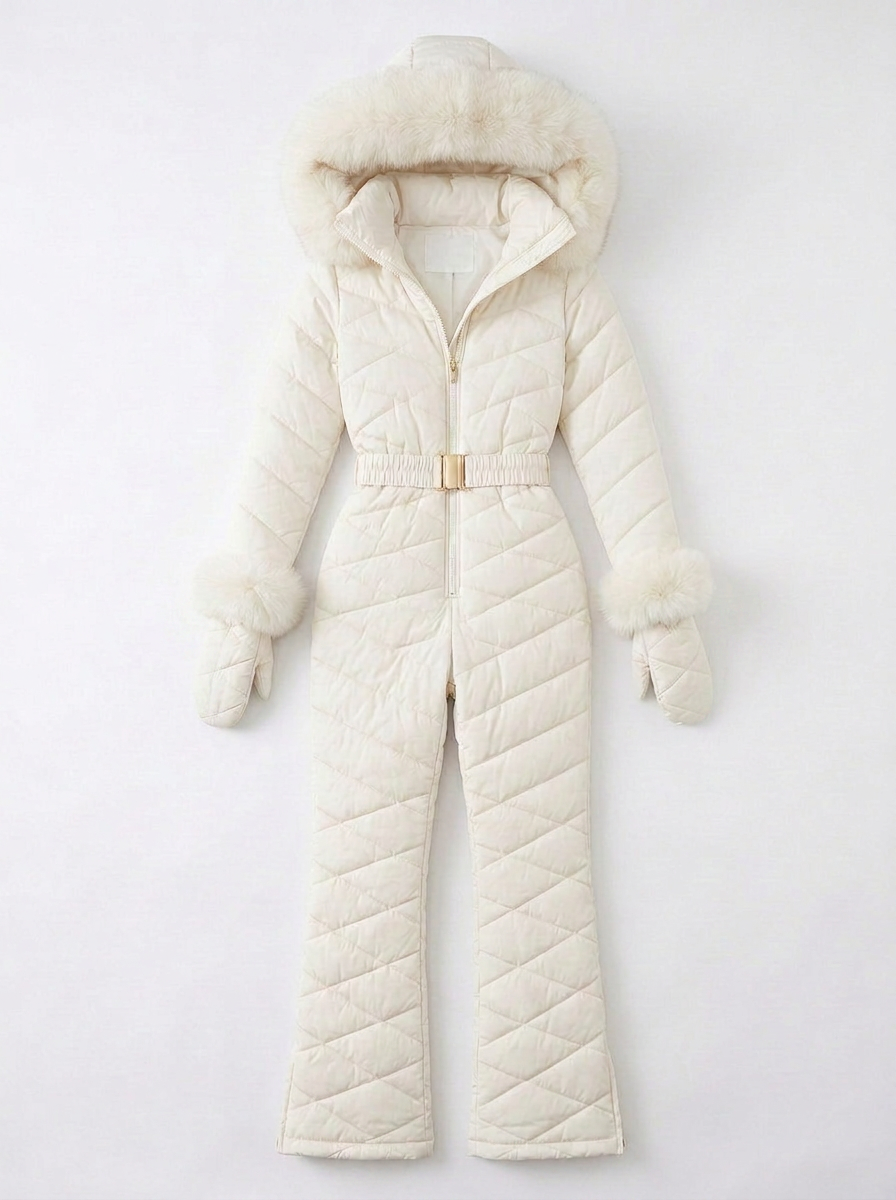 Ciara | Women's Ski Jumpsuit Hooded Belted Zip