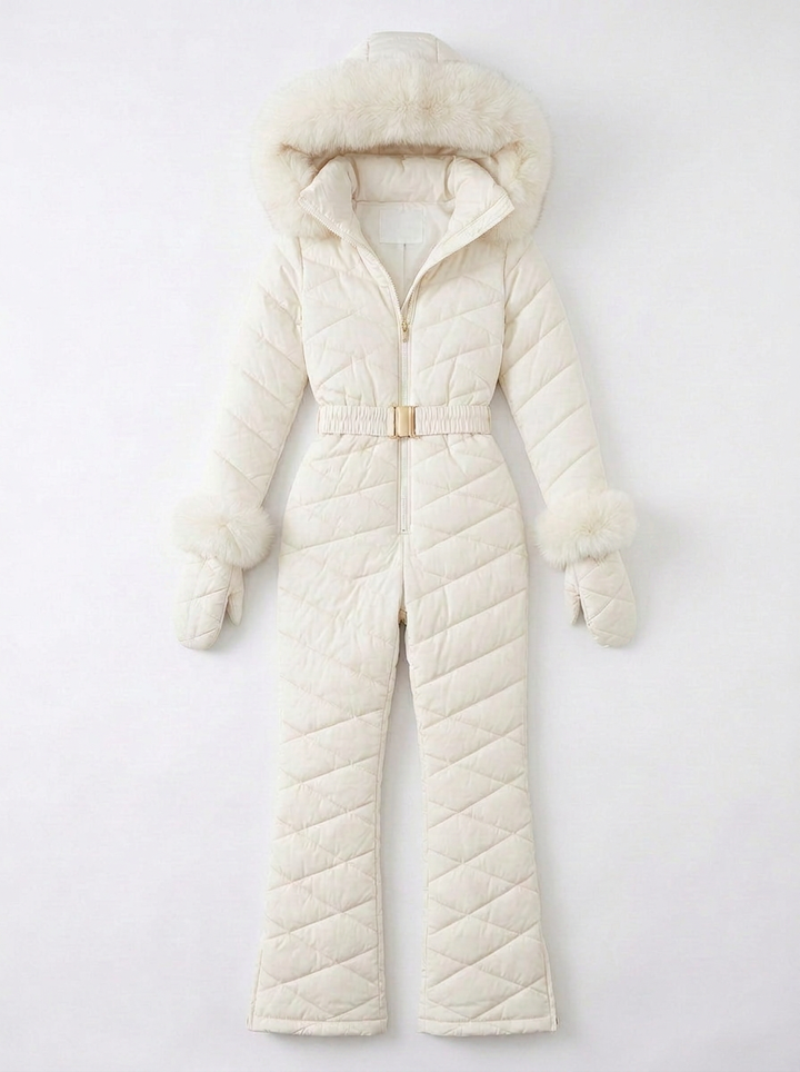Ciara | Women's Ski Jumpsuit Hooded Belted Zip