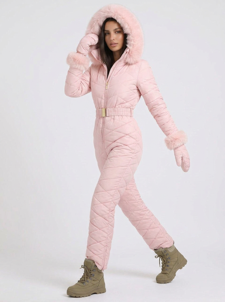 Ciara | Women's Ski Jumpsuit Hooded Belted Zip