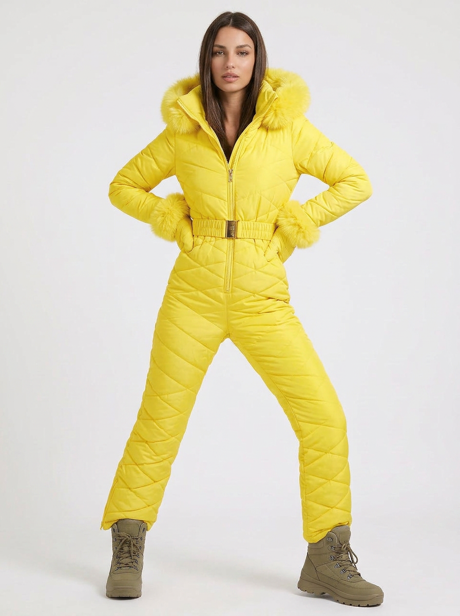 Ciara | Women's Ski Jumpsuit Hooded Belted Zip