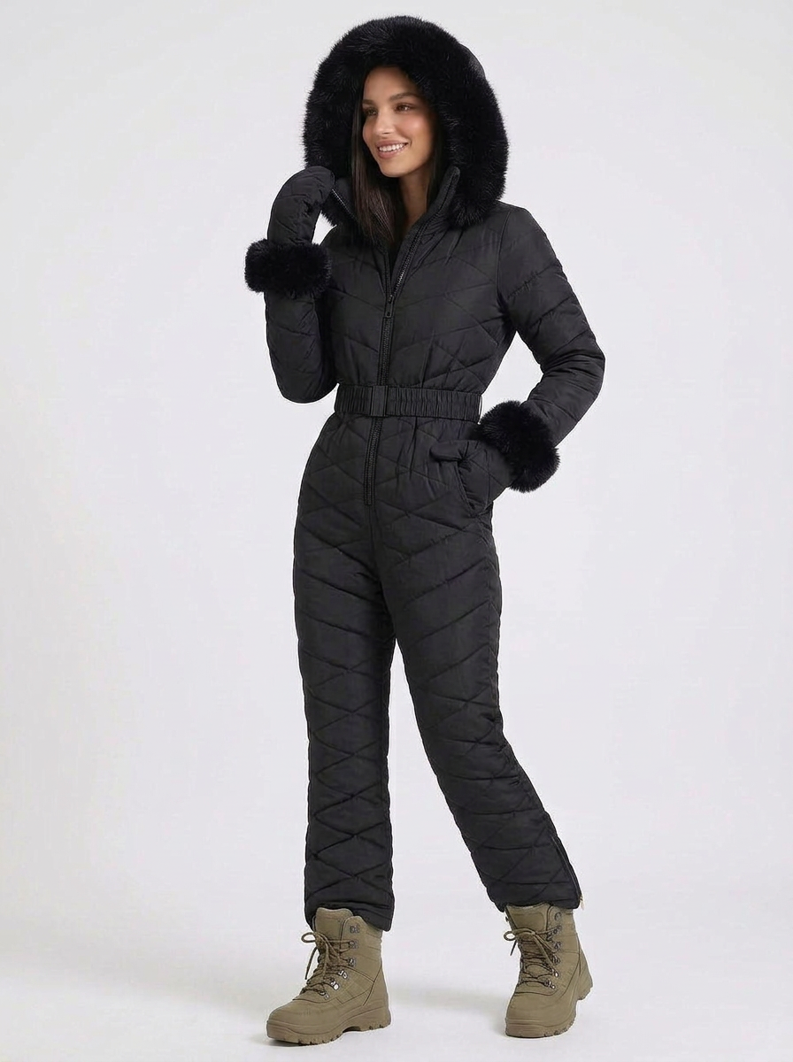 Ciara | Women's Ski Jumpsuit Hooded Belted Zip