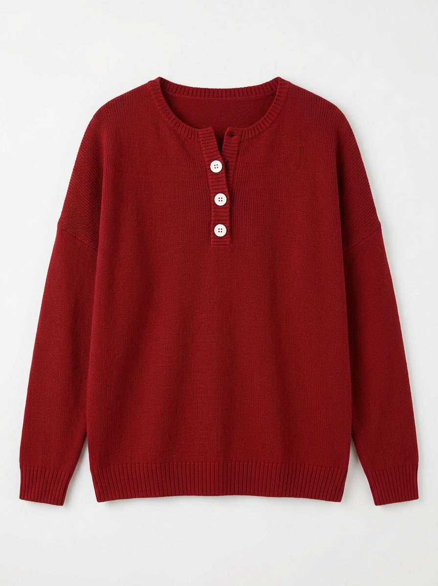 Cindy | Women's Ribbed Henley Jumper
