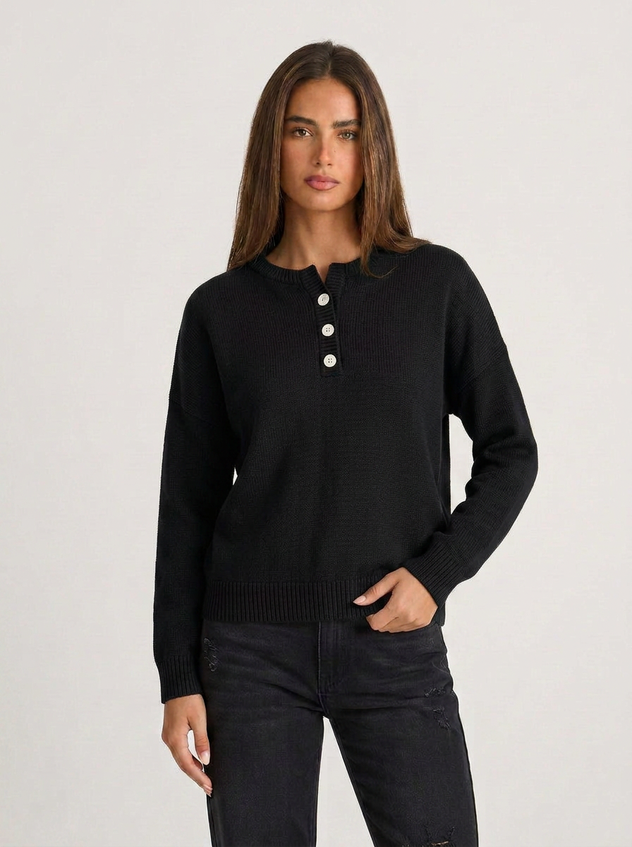 Cindy | Women's Ribbed Henley Jumper