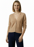 Clara | Women's Lace Trim V-Neck Button Front Knit Cardigan 8