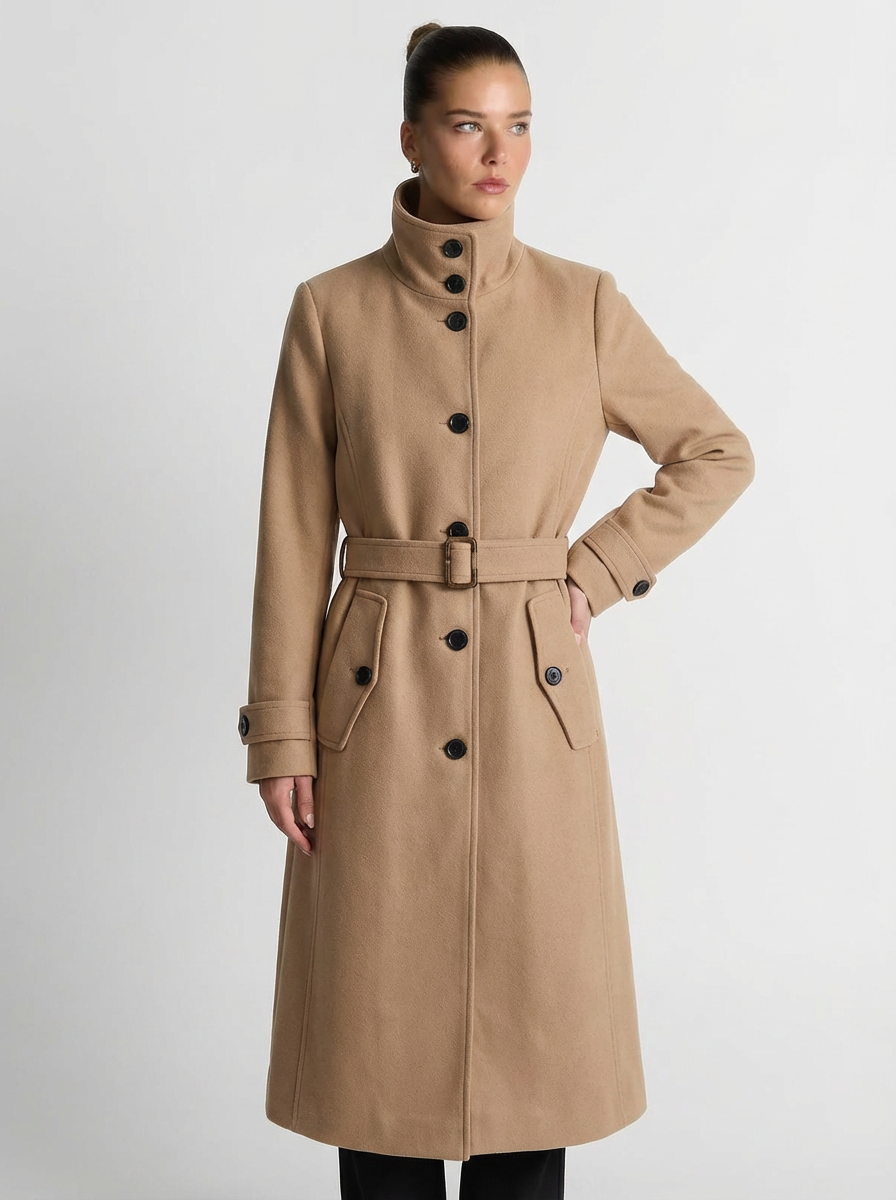 Clara | Women's Stand Collar Double Breasted Coat