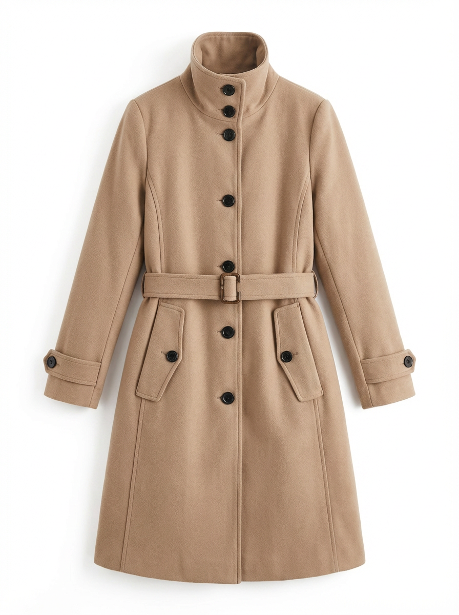 Clara | Women's Stand Collar Double Breasted Coat 2