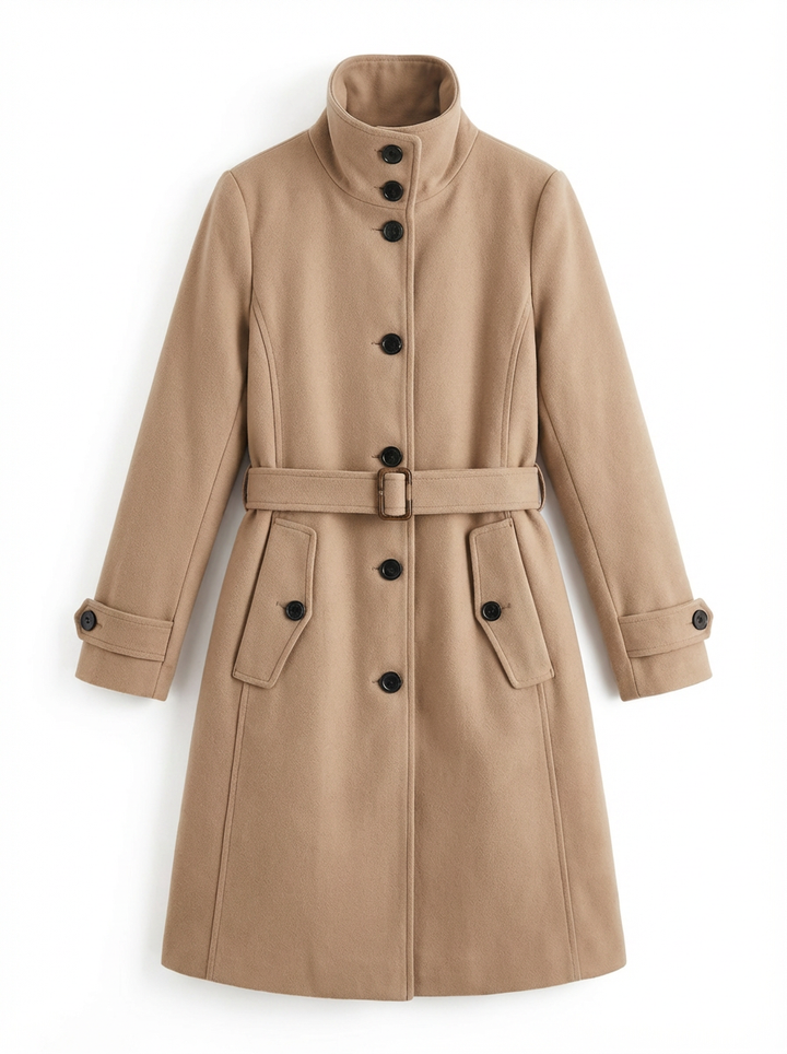 Clara | Women's Stand Collar Double Breasted Coat 2