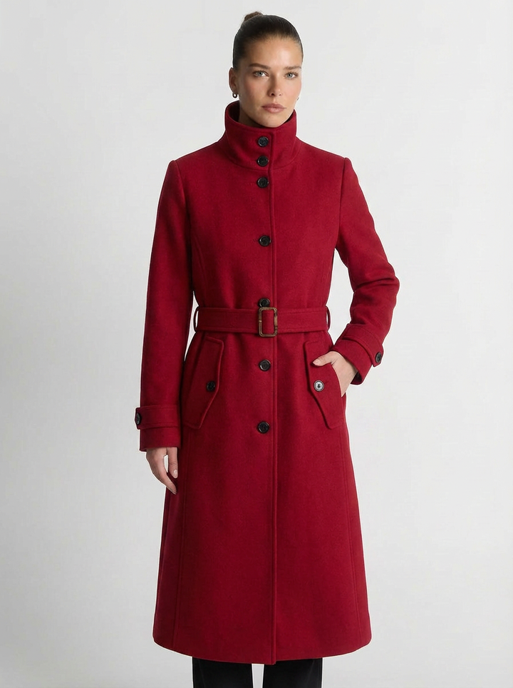 Clara | Women's Stand Collar Double Breasted Coat 4