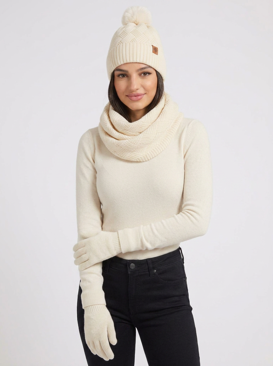 Claudia | Women's 3-Piece Knit Set Beanie Scarf Gloves 
