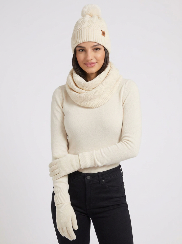 Claudia | Women's 3-Piece Knit Set Beanie Scarf Gloves 