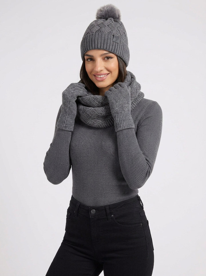 Claudia | Women's 3-Piece Knit Set Beanie Scarf Gloves 