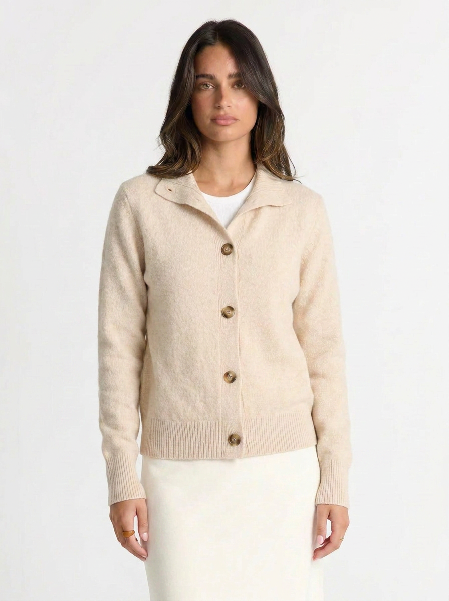 Cleo | Women's Collared Cashmere Cardigan