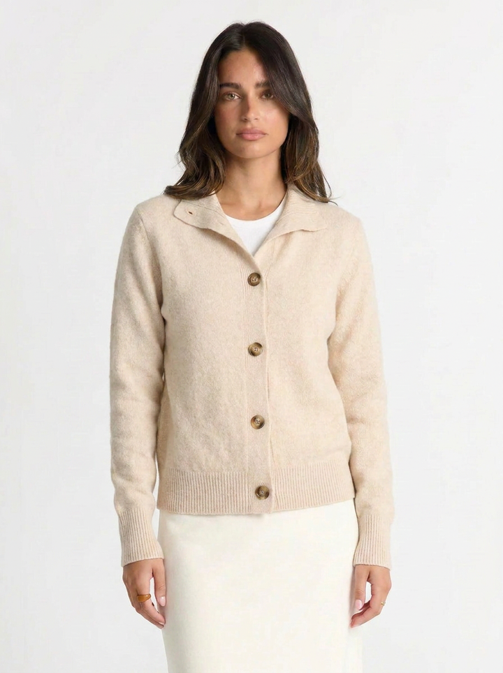 Cleo | Women's Collared Cashmere Cardigan